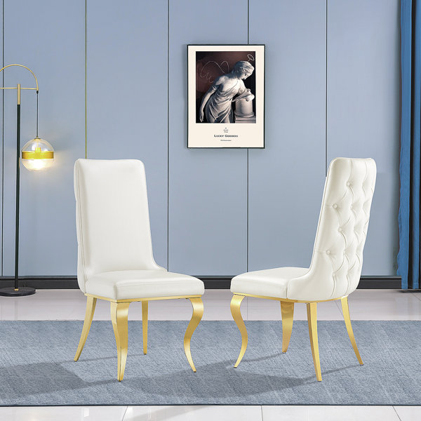 Dining room chairs with gold deals legs